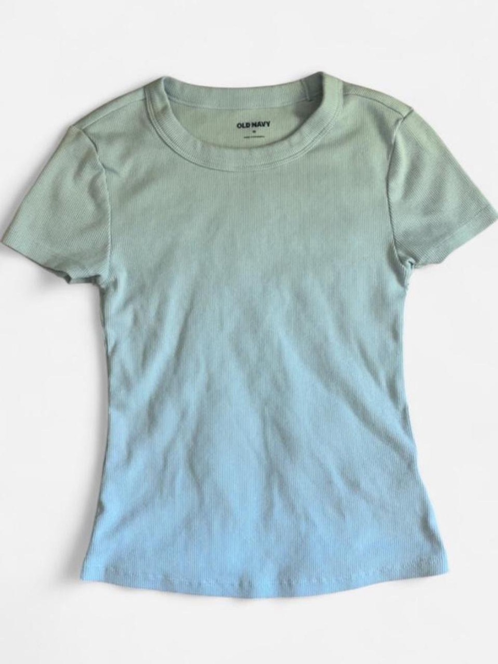 Old Navy Light Blue Ribbed Baby Tee